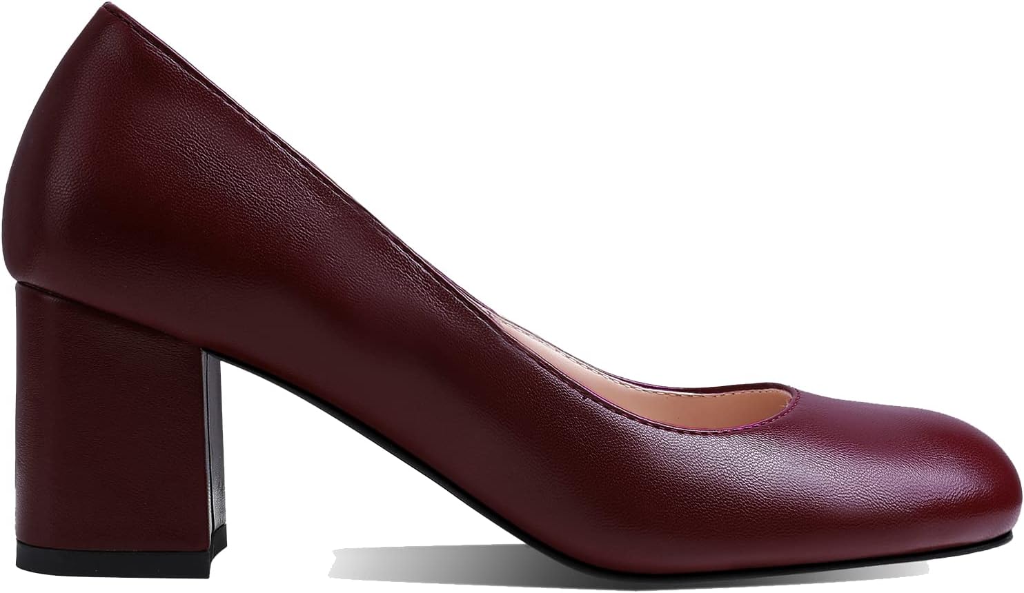 Women Classic Chunky Block Heel Suede Pumps Round Closed Toe Slip On 2 Inch Low Thick Heel Dress Shoes Matte Patent Leather Spring Fashion Office Work Pump Basic Shoe Elegant Wedding 4-11 M US